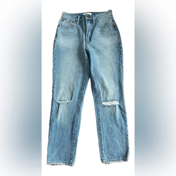 Madewell The Perfect Vintage Jean Distressed Knee Holes Size 25 - Picture 1 of 4